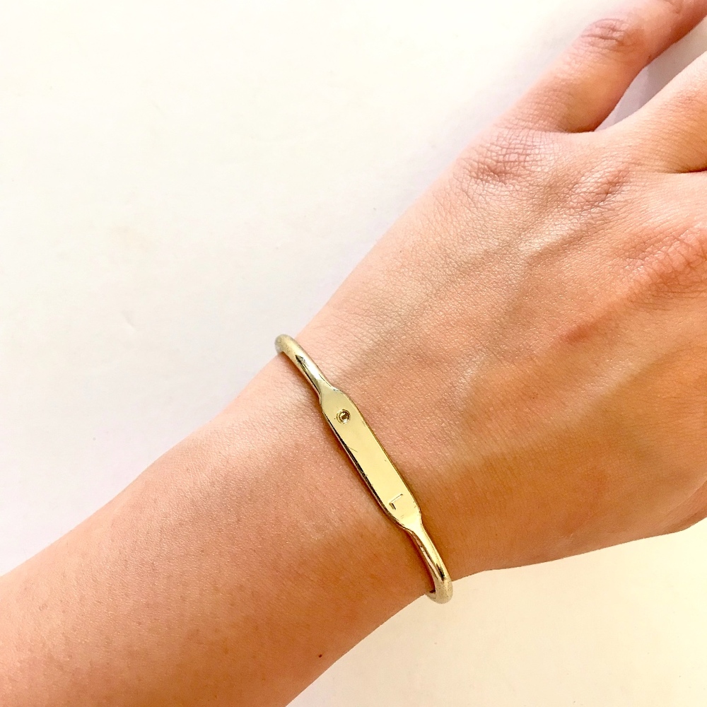 Letter Engraved Golden Cuff
